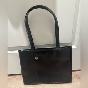 Elegant Black Leather Tote Bag